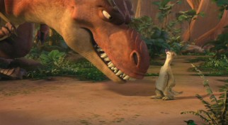 The T-rexes' birth mother and their adopted mother Sid (John Leguizamo) only see eye-to-eye in the physical sense as both have conflicting opinions over how to raise their young. 