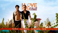 Leonard (Jim Carrey) embraces his newly-revealed gayness alongside an open-shirted Jimmy (Rodrigo Santoro) on the DVD's main menu.