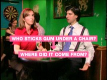 Demetri's two questions pertaining to abandoned gum are answered in the reverse playback that ensues in "Chairs."
