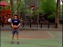 Demetri Martin shows off his backwards 3-point shooting abilities in this unused transitional bit included as a bonus feature.