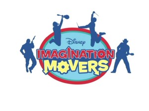 Despite the abundance of color in the show itself, the "Imagination Movers" logo goes for a more understated approach.
