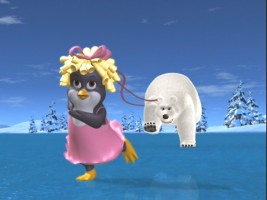 Oh no! A weightless-looking bear is unrealistically chasing after me!