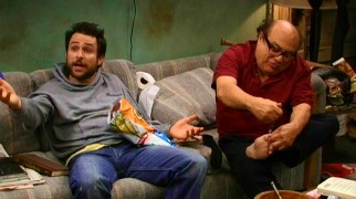 Just another day in Charlie (Charlie Day) and Frank's (Danny DeVito) squalor. While one eats Cheetos, the other uses a stake knife to clean his toenails.