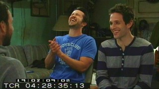 Rob McElhenney and Glenn Howerton have trouble getting through this scene with Charlie Day in Season 5's blooper reel.