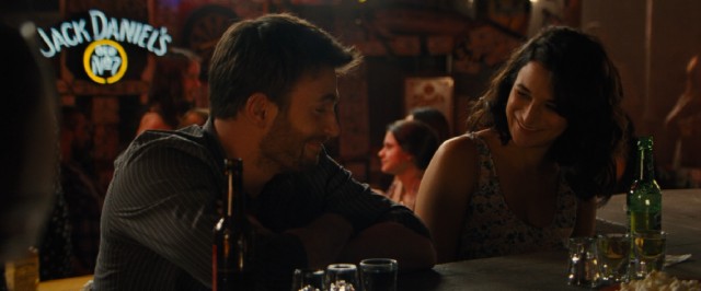 Frank (Chris Evans) and Bonnie (Jenny Slate) strike standard romantic comedy poses per their storyline.