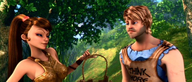 No-nonsense personal trainer Diana transforms Timo into a gladiator with the instruction to Think More on his shirt.