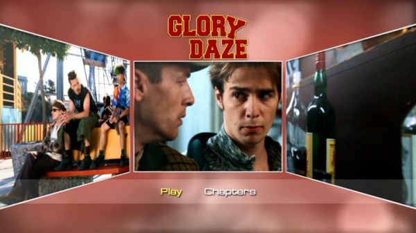 The main menu for Echo Bridge's "Glory Daze" DVD supplies two options and three screens of clips.