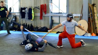Gerard Butler and Nikolaj Coster-Waldau practice their fight in stunts featurette "The Battle for Eternity."