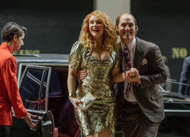 A newly wealthy Kenny Wells (Matthew McConaughey) shows his longtime girlfriend Kay (Bryce Dallas Howard) a good time in "Gold."