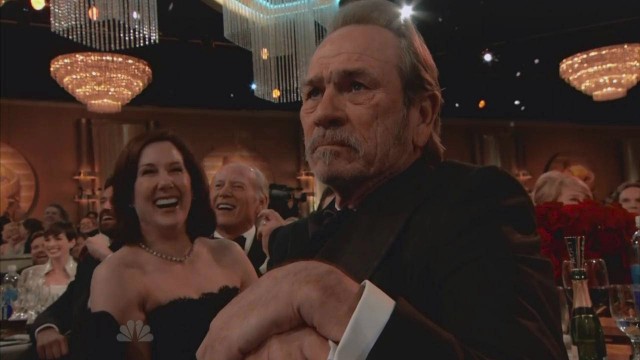 Not everyone enjoys the Golden Globes as much as Tommy Lee Jones apparently does.