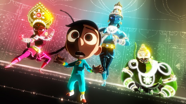 In "Sanjay's Super Team", the Pixar animated short that precedes "The Good Dinosaur", a young Indian boy imagines Hindu gods as superheroes.