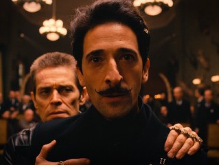 Dmitri (Adrien Brody) and family friend Jopling (Willem Dafoe) are not at all pleased with Madame D's will.