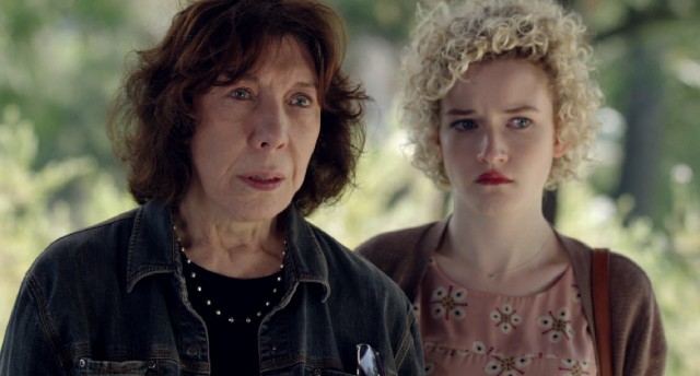 "Grandma" stars Lily Tomlin as Elle Reed, a poet determined to rustle up the money needed to fund an abortion for her teenaged granddaughter (Julia Garner).