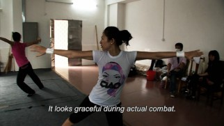Ziyi Zhang undergoes intensive training for the film's martial arts action in the Chinese behind-the-scenes documentary.
