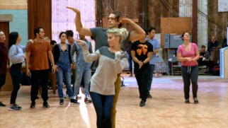 The cast works on their dance moves in "Be-Bop, Swing and Jitterbug."