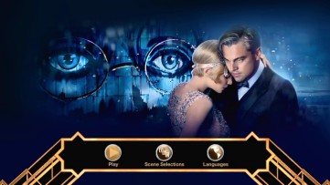 And again on the Blu-ray and DVD's main menu, which places the optometrist's billboard behind Gatsby and Daisy.