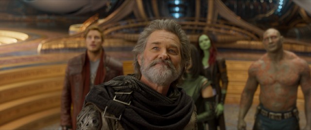 Ego (Kurt Russell), Star-Lord's long-estranged father, welcomes the gang to his planet.