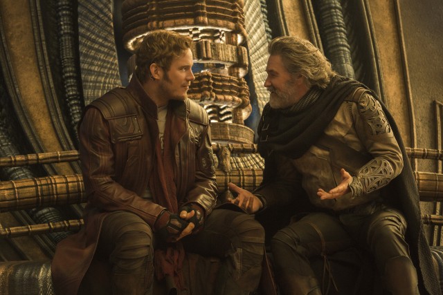 Peter Quill (Chris Pratt) finally meets his father Ego (Kurt Russell) in one of the biggest narratives of this sequel.