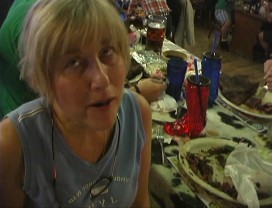 Joyce Fogelman attempts the steak challenge in video from screenwriter Dan Fogelman's real mother-son road trip.