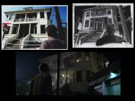 Nicholas' arrival at Christine's house is presented in photo, storyboard, and finished forms.