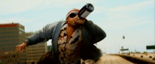 It's a bird, it's a plane, it's a drunk hobo superhero! Will Smith plays John Hancock, a powerful man who likes to gulp whiskey while flying.
