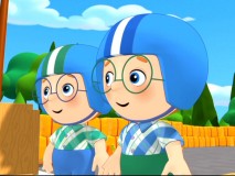 Lyle and Leland break the trend of twins wearing identical outfits by wearing identical outfits... with inverted colors.