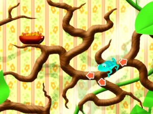 Mrs. Portillo has suddenly grown trees in her home and thus effectively hindered her chameleon from eating in another of the disc's A-Maze-Ing Pet Roundup games.