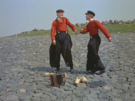Before the ice skating contest, there was an MC Hammer pants competition between father and son Brinker.