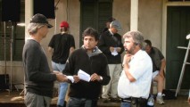 "A Day for Night" involves Shyamalan conferring with two crew members on how to shoot a particular sequence.