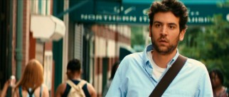 Josh Radnor, TV's Ted Mosby, goes around New York City with a messenger bag, a touch the writer/director/star must have chosen.