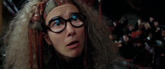 Emma Thompson joins the fray as thickly-bespectacled divination professor Sybil Trelawney.