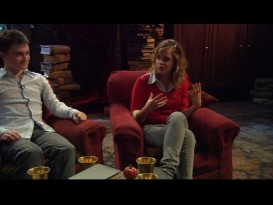 Daniel Radcliffe, Emma Watson, and their fellow young lead Rupert Grint answer the questions of contest winners and acclaimed British comedy writer/director Richard Curtis in "Conversations with the Cast."