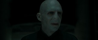 Sitting at the head of the table before the Death Eaters, Lord Voldemort (Ralph Fiennes) hasn't tired of his plot to rid the world of Harry Potter.