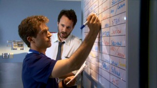 Ray (David Julian Hirsh) shares his thoughts with what he thinks is a newspaper writer (Kai Lennox) in "Trust Me."