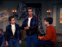 Fonzie introduces his cousin Spike (Danny Butch) as someone who's allowed to abuse troublesome children in "Football Frolics."