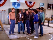 Joanie to stop the big gymnasium brawl her actions have brought about. With Carmine "The Big Ragoo" Ragusa (Eddie Mekka) already crossing over from "Laverne & Shirley", I think she's too late.