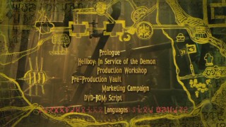 Disc 2s main menu places its selections over the troll market and a concurrent map.