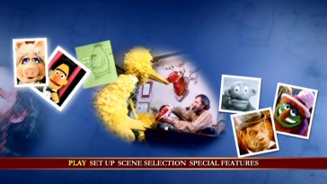 Big Bird's sharing of Doritos with creator Jim Henson looks poignant as filtered on the DVD's animated main menu.