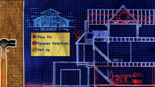 Disc 2's Main Menu spruces up its blueprint with some Christmas decorations in red.