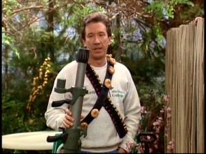 Armed with a bulb blaster, Tim is prepared to plant flower bulbs in the name of high-power gardening.