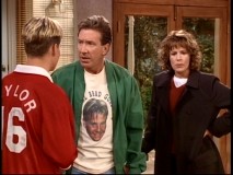 He may be wearing a Goal Brad Goal ZTB t-shirt, but Tim is not pleased with his eldest son's latest soccer field antics.