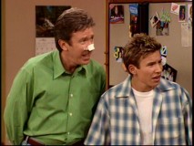 Nose-bandaged Tim and Randy are both surprised by the length of Jill's no night driving edict.