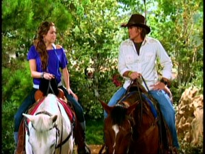 Does this shot of Hannah and her Dad riding horses from near the end of the series finale hint at what's to come for "Hannah Montana" in a Season 4?