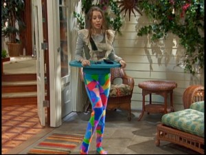 When she's not performing or busy being normal, Hannah Montana (Miley Cyrus) doubles as eccentric furniture.