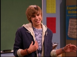 Jake Ryan (Cody Linley) flashes a smile before saying his catch phrase: "Dude, I slayed you once. Don't make me slay you again!"