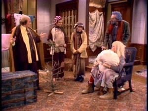 The Keaton Family isn't in the best shape in this vision supplied by the Mallory-esque Ghost of Christmas Future.