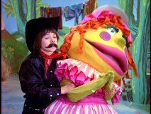 Jimmy sports a mustache for his part in a movie starring the great Shirley Pufnstuf.