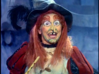 There is nothing subtle (nor should there be) about Billie Hayes' Oz-inspired performance as Wilhelmina W. Witchiepoo.