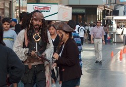 Is that the real Captain Jack Sparrow or merely some guy in front of Krispy Kreme? In Hollywood, the correct answer is usually pretty obvious.