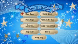 The Game Selection screen is what you can safely think of as the High School Musical DVD Game's main menu, or at least your portal to all of the activities. 